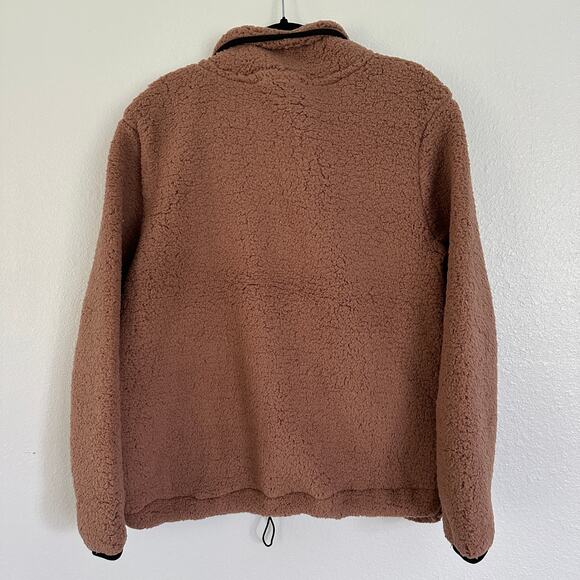 Sherpa Fleece Quarter Zip Pullover Kangaroo Pocket Cinch Waist Sweater Womens - Picture 6 of 6